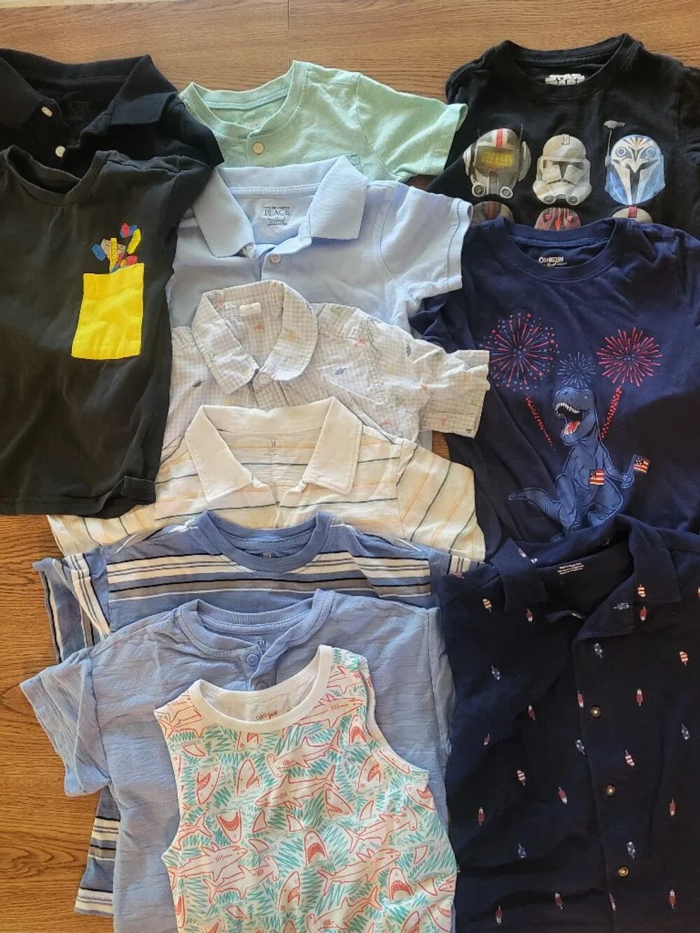 Boys Shirt Bundle 12 pieces Gap, Oshkosh, Cat & Jack, The Childrens Place Size 5